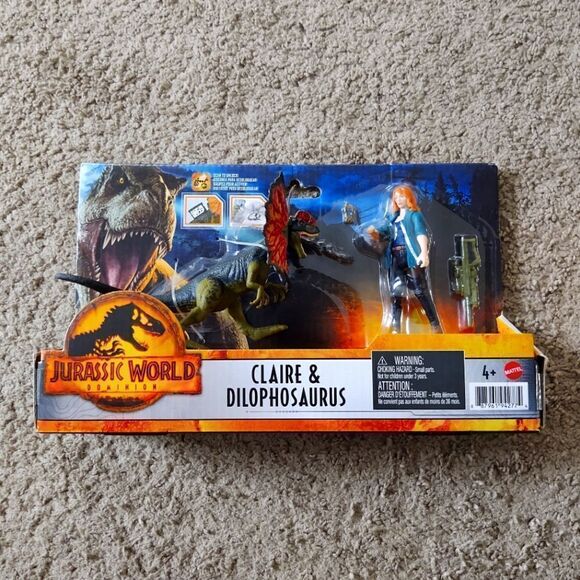 Jurassic World Dominion Claire and Dilophosaurus Dinosaur Figure Pack BRAND NEW - Picture 1 of 3
